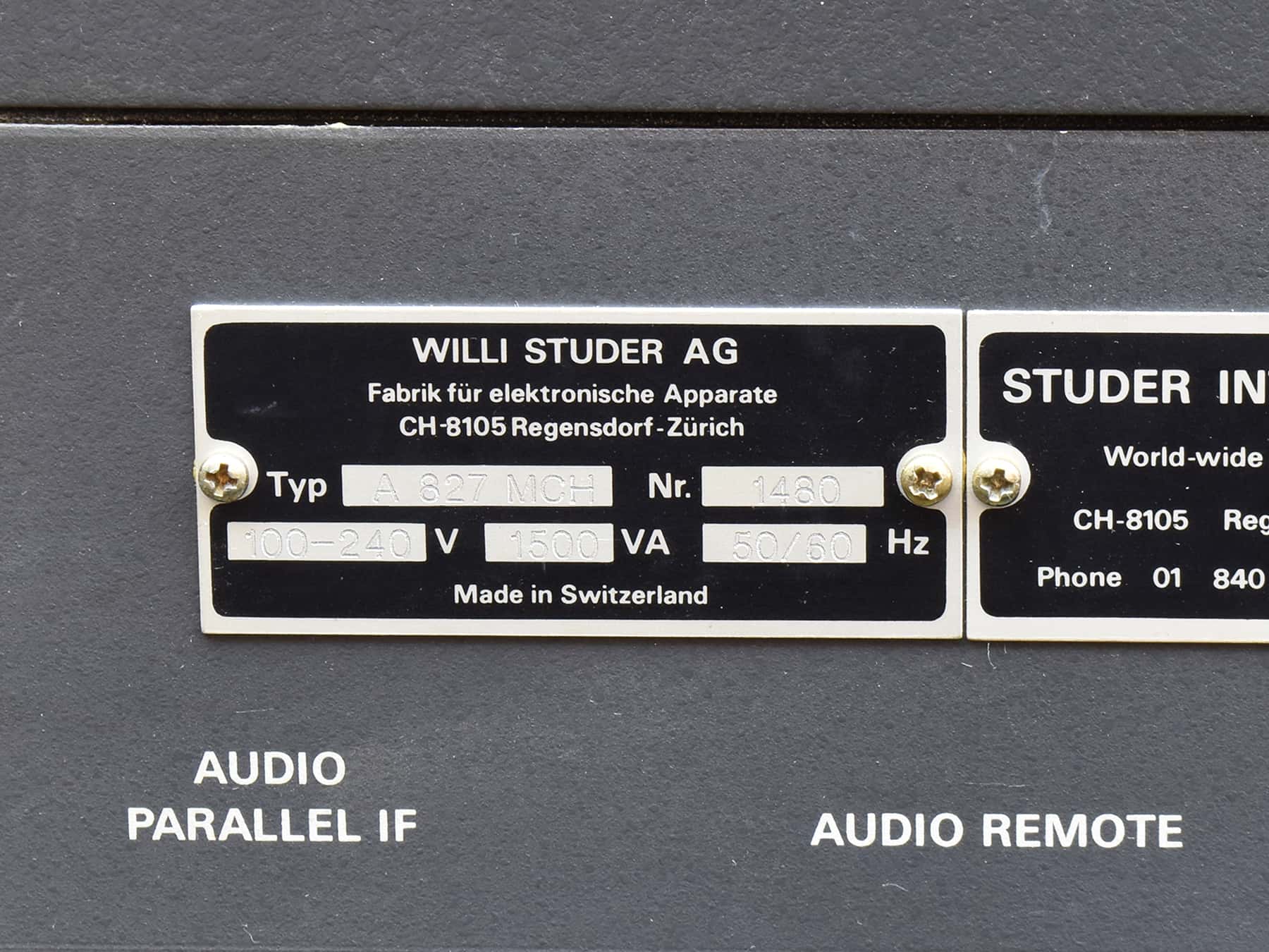 Studer A827 (Vintage) – BAKU Pro Audio